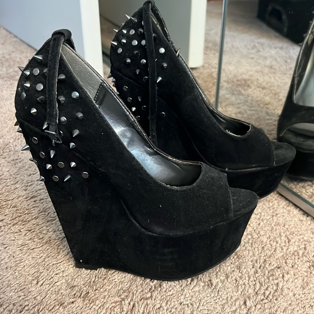 Shoe Republic LA Black spike platform